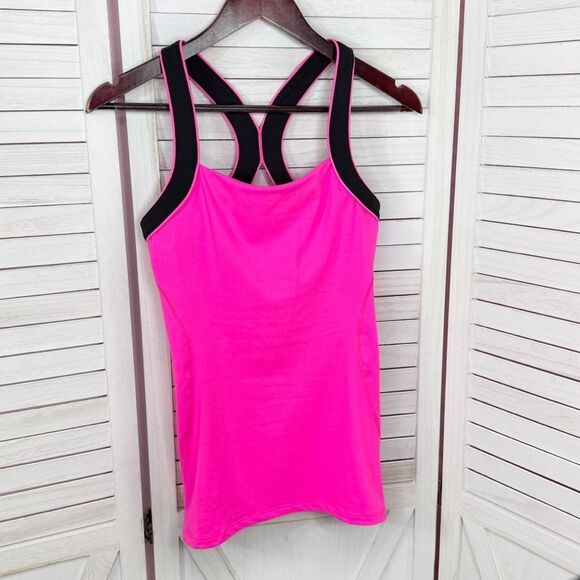 Victoria’s Secret Sport Athletic Workout Tank Top Neon Pink Black Small - Picture 7 of 11